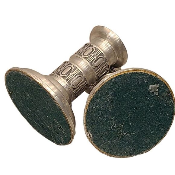 Vintage Mid-Century Modern Selandia Pewter Candlestick Norway Pair 4.25" GUC - Picture 11 of 11